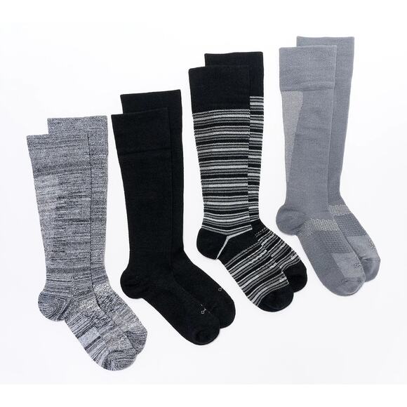 Tommie Copper Basic Stripe 4Pk UltraTemp & UltraGuard WOTC Socks -Large - Picture 1 of 1